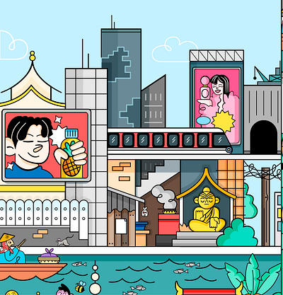 Bangkok 2025 bangkok branding cute design graphic design illustration travel vector