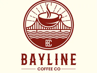 Bay line coffee logo for coffee