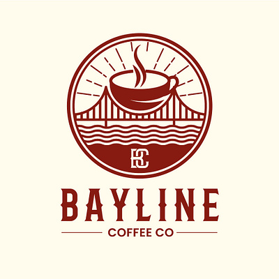 Bay line coffee logo for coffee