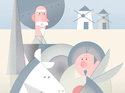 Don Quijote de la Mancha cute design flat design icon illustration minimal vector