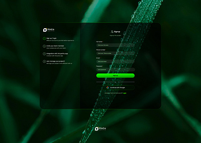 🌿 Minimal Signup UI – Green Glow Design darkmodeui formdesign glassmorphism greendesign loginform minimaldesign saasui signupform uidesign uxdesign webappdesign