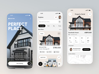 Real Estate App apartment app design booking building buy home home rental ios app mobile mobile app property app property sell real estate real estate app real estate design realestate rent scandinavian ui uiux