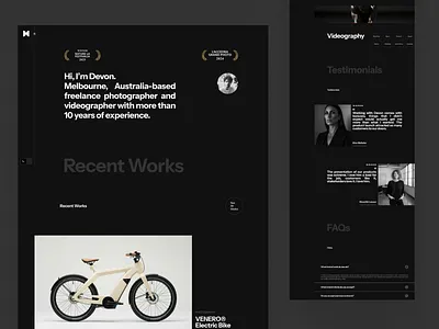 creative digital worker portfolio landing page web design black branding clean creative dark design digital figma framer graphic design grayscale landing page logo monochrome portfolio ui ux web website