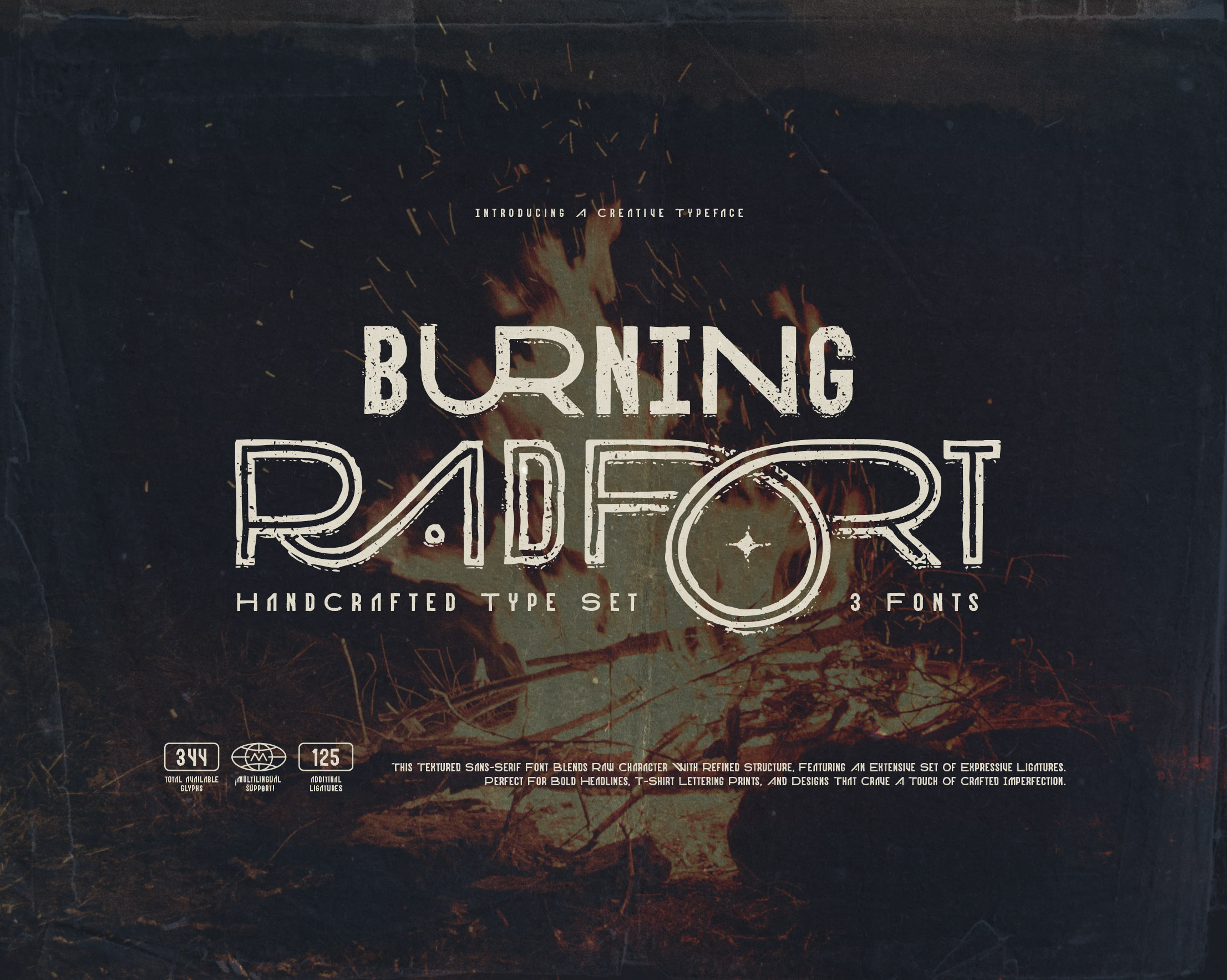 Burning Radfort - Handcrafted Font Family alphabet branding design font illustration lettering type typeface typography ui