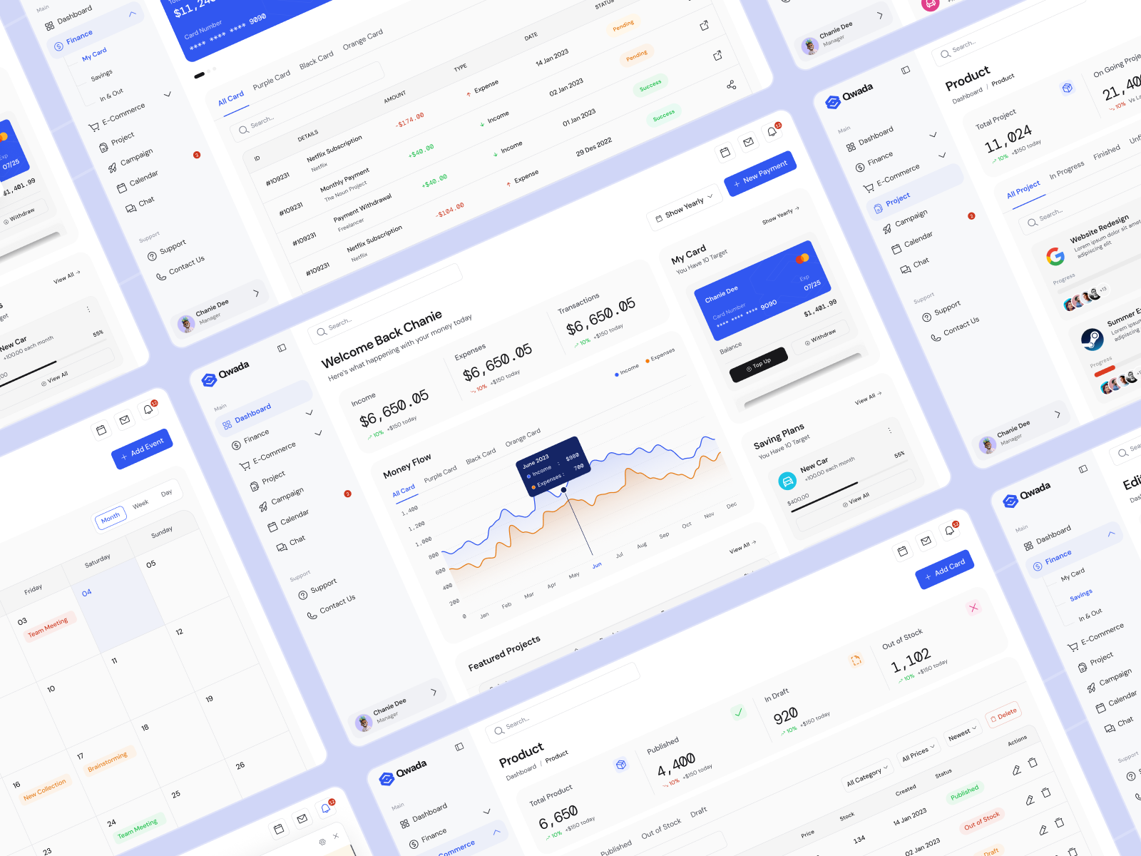 Qwada Dashboard admin dashboard ui