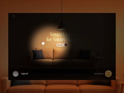 Smart Light Hero Section | Warm, Minimal E-Commerce UI ai animation app best website design clean design graphic design hero hero section iot design landing page modern design section simple smart home smart light ui ux web design website design