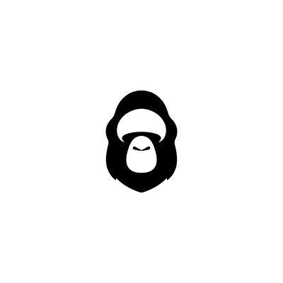 Ape + Mushroom Logo Mark 3d animation ape brand identity branding design gorilla graphic design icon illustration logo logo design monkey motion graphics mushroom negative logo primal symbol vector visual
