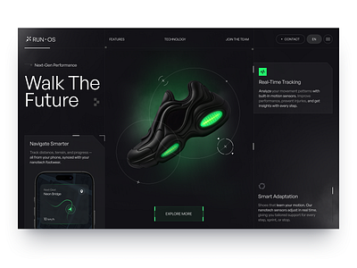 UI-UX for Futuristic Smart Shoe design interface product service startup ui ux web website