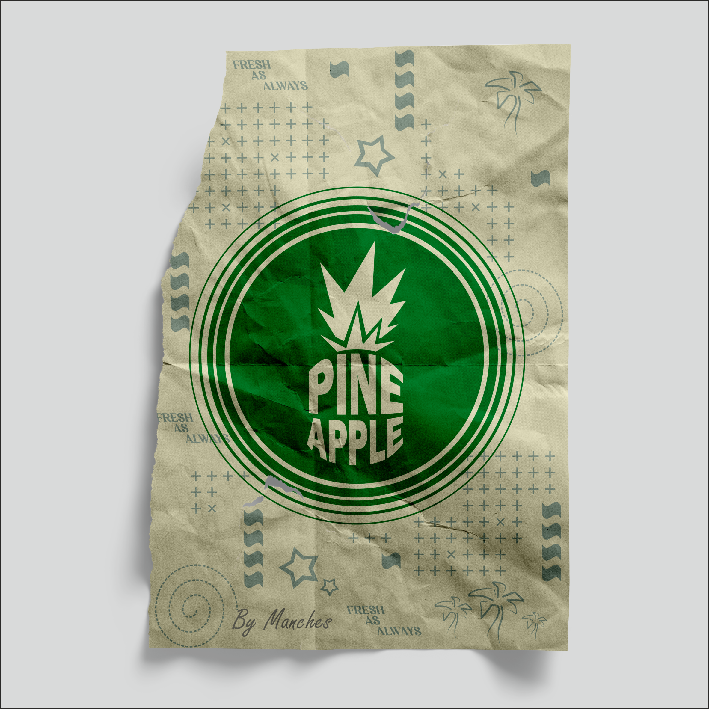 Pineapple stylized poster branding design graphic design illustration logo poster style