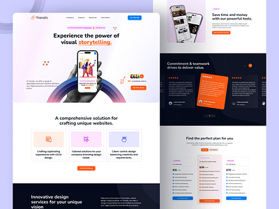 📱 Translic – Visual Storytelling landing page design app app landing page colourfull design creative agency homepage landing page minimal ui mockup rainbow saas saas website stories story story book story telling landing page ui ui design webdesign website design webstie