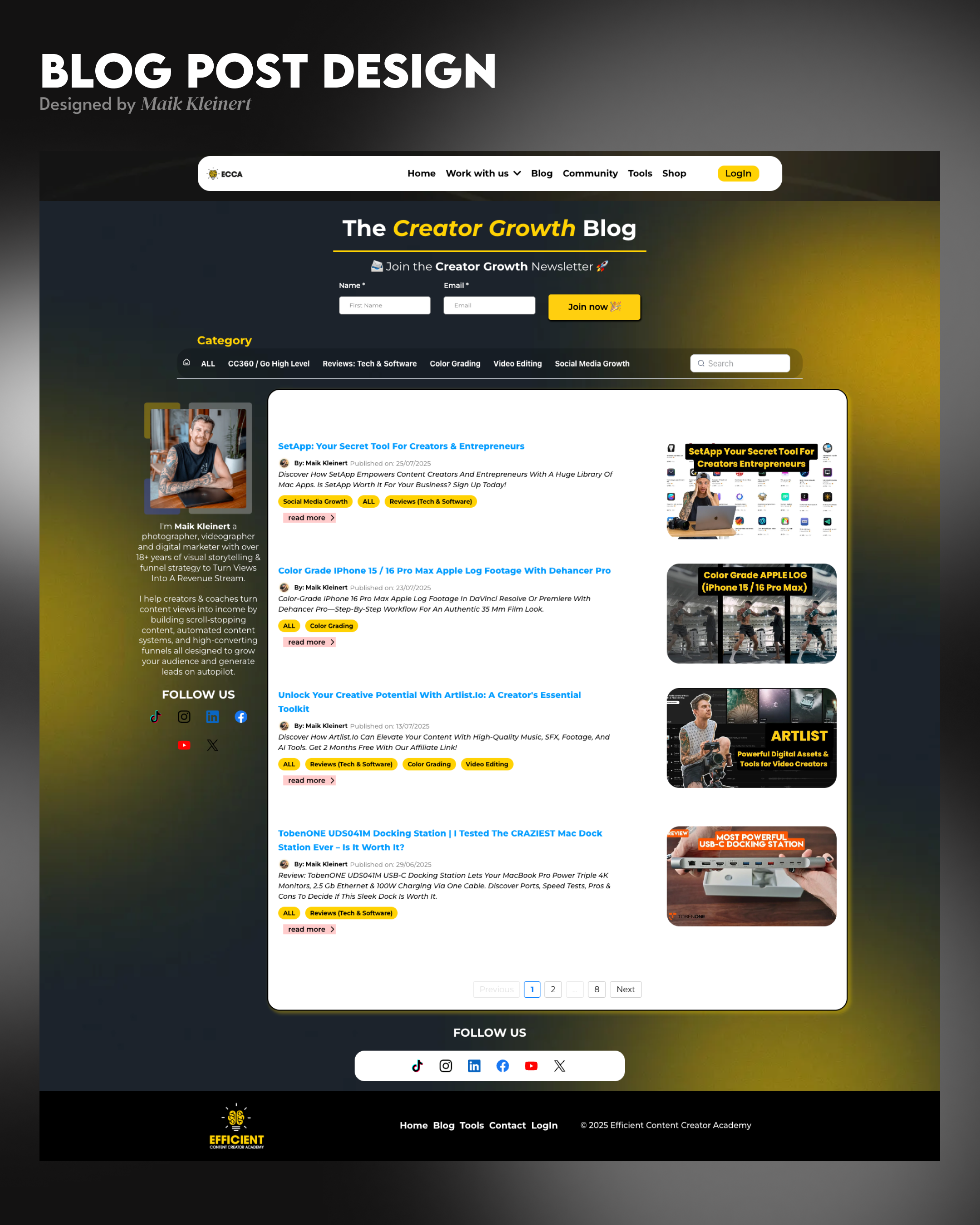 Blog Post Design | Go High Level / Course Creator 360 blog blog design blog post design branding coach funnel content creator conversion funnel course creator 360 design funnel design go high level online business webdesign website design