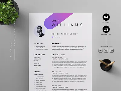 Resume/CV a4 template branding cover letter creative cv template design graphic design illustration minimal print print design professional resume resume template stationery templates ui us letter vector word word template