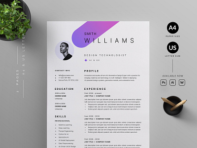Resume/CV a4 template branding cover letter creative cv template design graphic design illustration minimal print print design professional resume resume template stationery templates ui us letter vector word word template