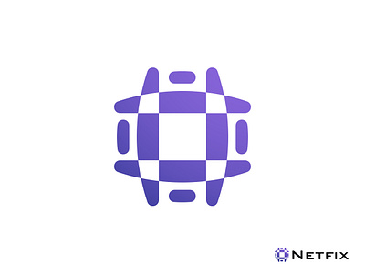 Abstract Networking Logo Design with Centered Squre abstract brand identity branding global icon logo logo design networking square symbol tic tac toe board