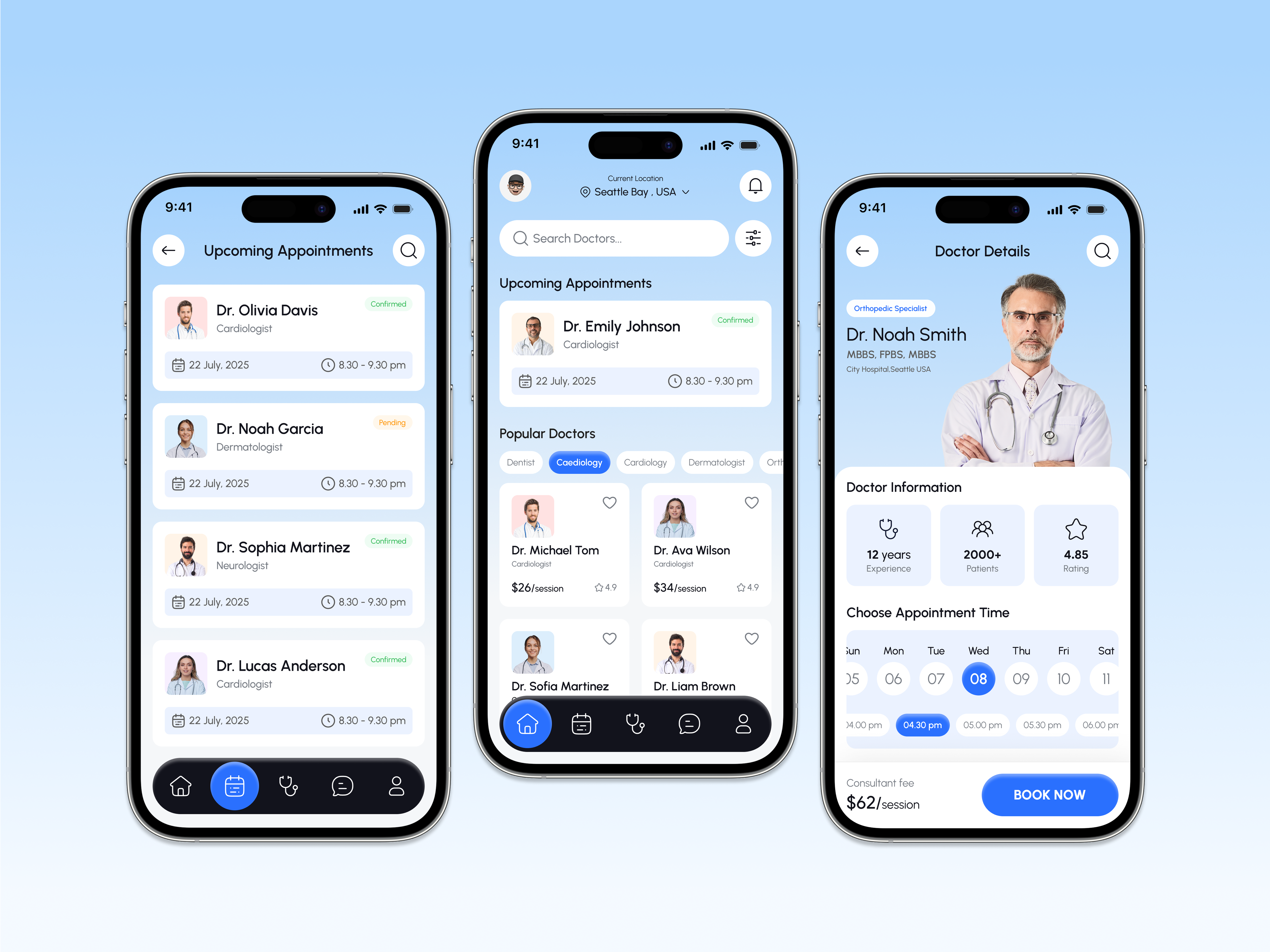 Modern Healthcare Appointment App UI — User-Friendly Design app design doctor doctor app doctor app design doctor app ui doctor appointment app gausul haque nasif healthcare healthcare app healthcare app design healthcare app ui healthcare app ux medical medical app medical app design medical ui modern ui