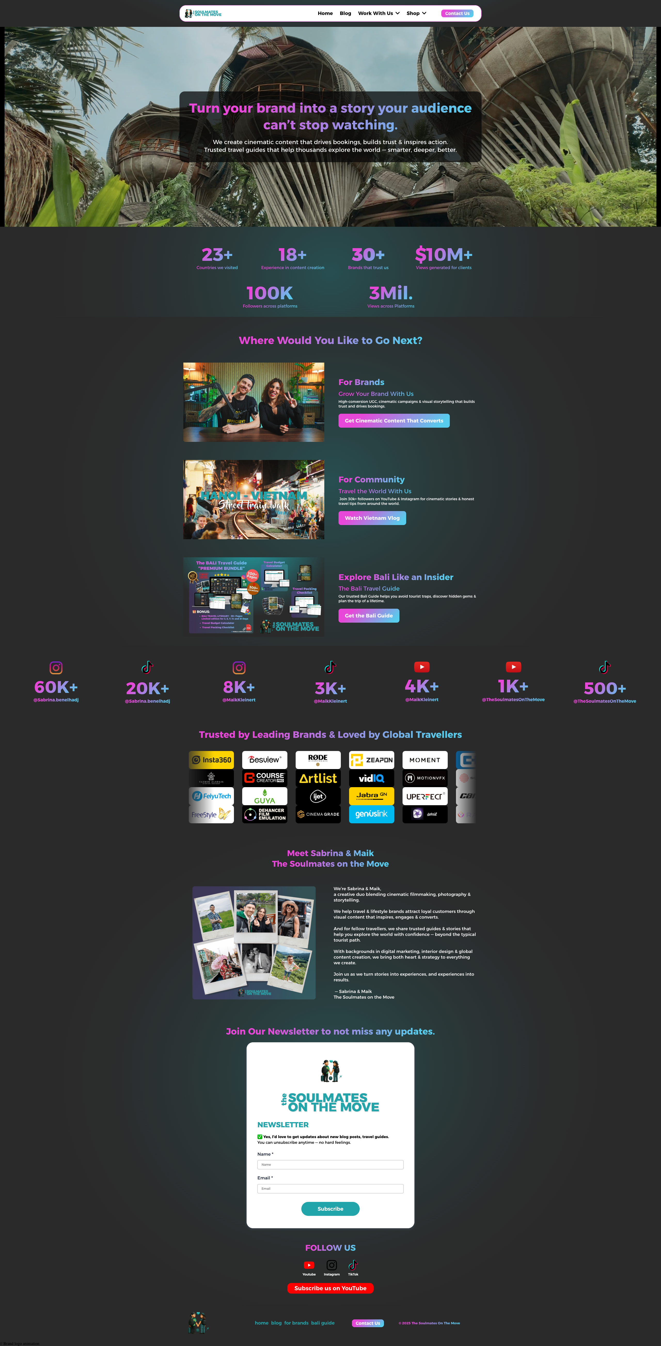 Personal Brand Building + Website Design Go High Level | CC360 blog post design content creator content creator website conversion rate optimization course creator 360 digital product figma funnel builder funnel design go high level graphic design media kit online business personal brand personal brand website sales funnel travel content creator travel couple ugc content creator website