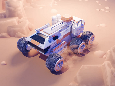 Sci-Fi Rover Concept 3d blender illustration isometric lowpoly mars render rover scifi space vehicle
