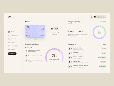 Banking Dashboard UI banking card chart dashboard financial fintech fintech dashboard money ui design ux design web design website
