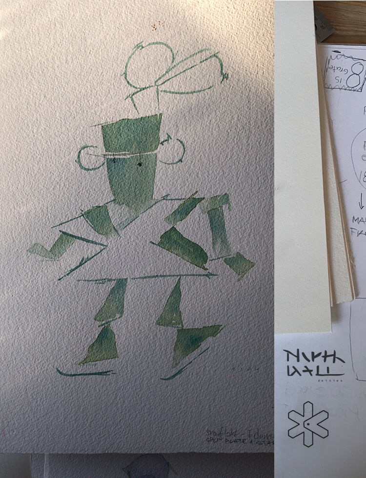 The Split canadian illustrator canadian story teller character design creative direction design drawn from the trail figure skate illustration rawlyk design rawlyk story rich rawlyk ski snowflakes split plate and star story water color wild ice