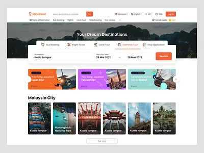 OppaTravel – Travel Booking Website adventure website clean design hotel booking landing page product design tour tour website travel agency travel web design travel website traveling ui uiux ux vacation wavespace web design website website design