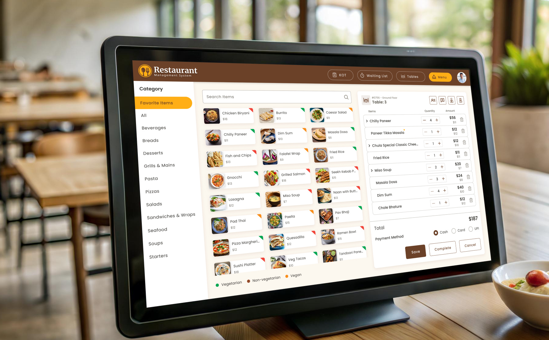 Restaurant Management System - POS branding custom design food material design on demand ordering platform responsive design restaurant restaurant management system ui ux web application design