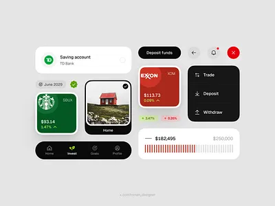 Components set button card components design graphic design grid icon interaction layout light progress bar stock ui ux web white widgets