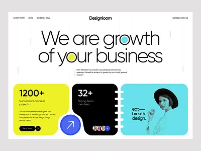 Creative Agency Website UI agency design creative saas agency creative work digital agency header design hero section homepage landing page miniimal design saas agency template design trending design ui uiux design ux wbesite design
