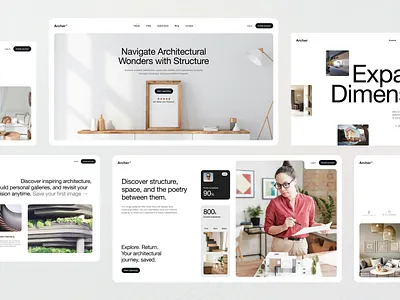 Architectural Exploration clean design landing minimal site ui web website