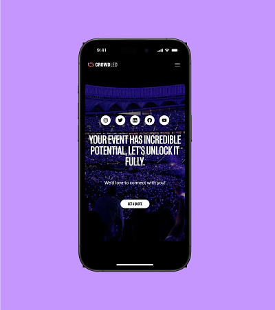 Lighting up live events with CrowdLED 3d branding graphic design logo ui ux web web design