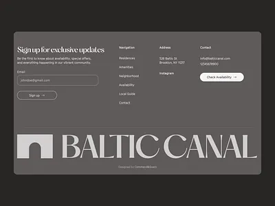 The Baltic Canal Footer design footer huge fiiter real estate ui ui design visual web web design