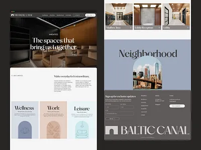 The Baltic Canal Amenities Page amenities design neighborhood real estate ui ui design visual web web design