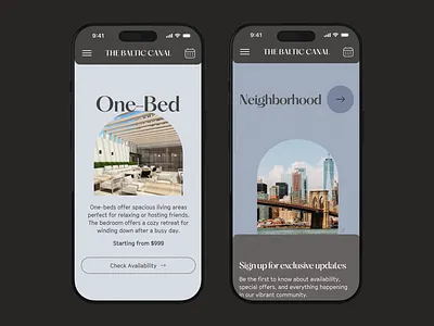 The Baltic Canal Residences Page cta design mobile design real estate residences ny ui visual web web design