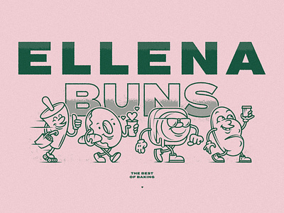 Ellena Mascots Illustration breakfast character cafe branding cartoon mascot character design coffee and donut flat illustration food branding grainy texture logotype milan arsenovic minimal color palette old school illustration quirky mascot raster texture retro character retro texture simple textured shadows two color illustration vintage mascot