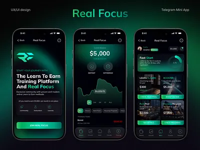 Real Focus - Telegram Mini App app branding design ui ux