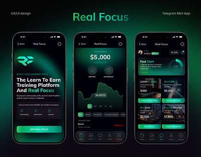 Real Focus - Telegram Mini App app branding design ui ux