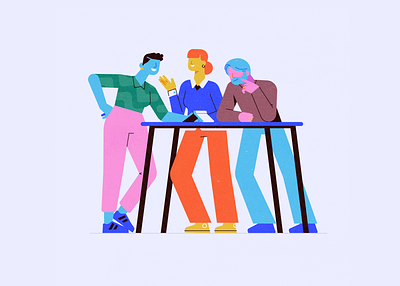 Ericsson characters character ericsson illustration inclusive library meeting office patswerk pattern start up team teamwork tech ui vector work