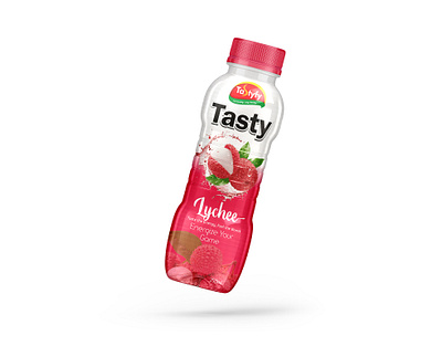 Lychee Juice Drink Bottle Label Design lychee fruit