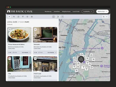 The Baltic Canal Local Guide Page apartments design desktop guide local map neighborhood ui ui ux design visual web web design