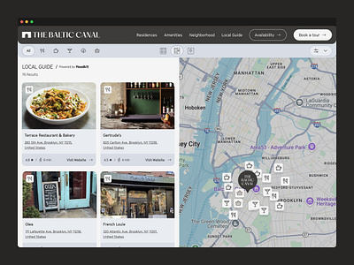 The Baltic Canal Local Guide Page apartments design desktop guide local map neighborhood ui ui ux design visual web web design