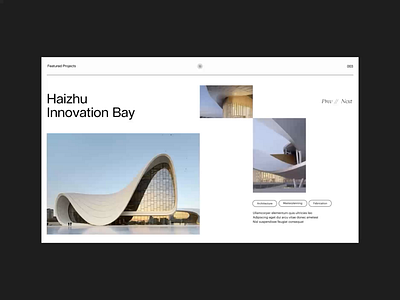 Architecture Web Animation animation architecture building clean design homepage interaction interactive interface landing page layout minimalist modern typography ui web website