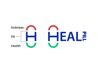 heal pill doctor heal health health logo letter mark logo medical medical logo monogram pill sad smile wordmark