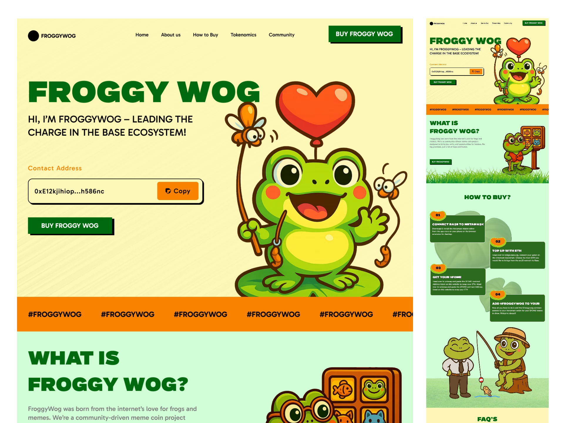 Example of Meme Coin Website Design | Web3 & Crypto