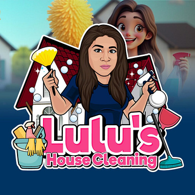 Lulu's House Cleaning – Cartoon Logo Design Project branding cartoonlogodesignforbusiness cartoonmascotbrandidentity characterlogoforsmallbusiness customcartooncharacterlogo cutelogoforcleaningservice graphic design handdrawncartoonlogoillustration logo logodesignforserviceproviders logodesignwithpersonality professionalmascotlogodesign smallbusinesslogobrandingcartoon uniquecartoonlogoillustration