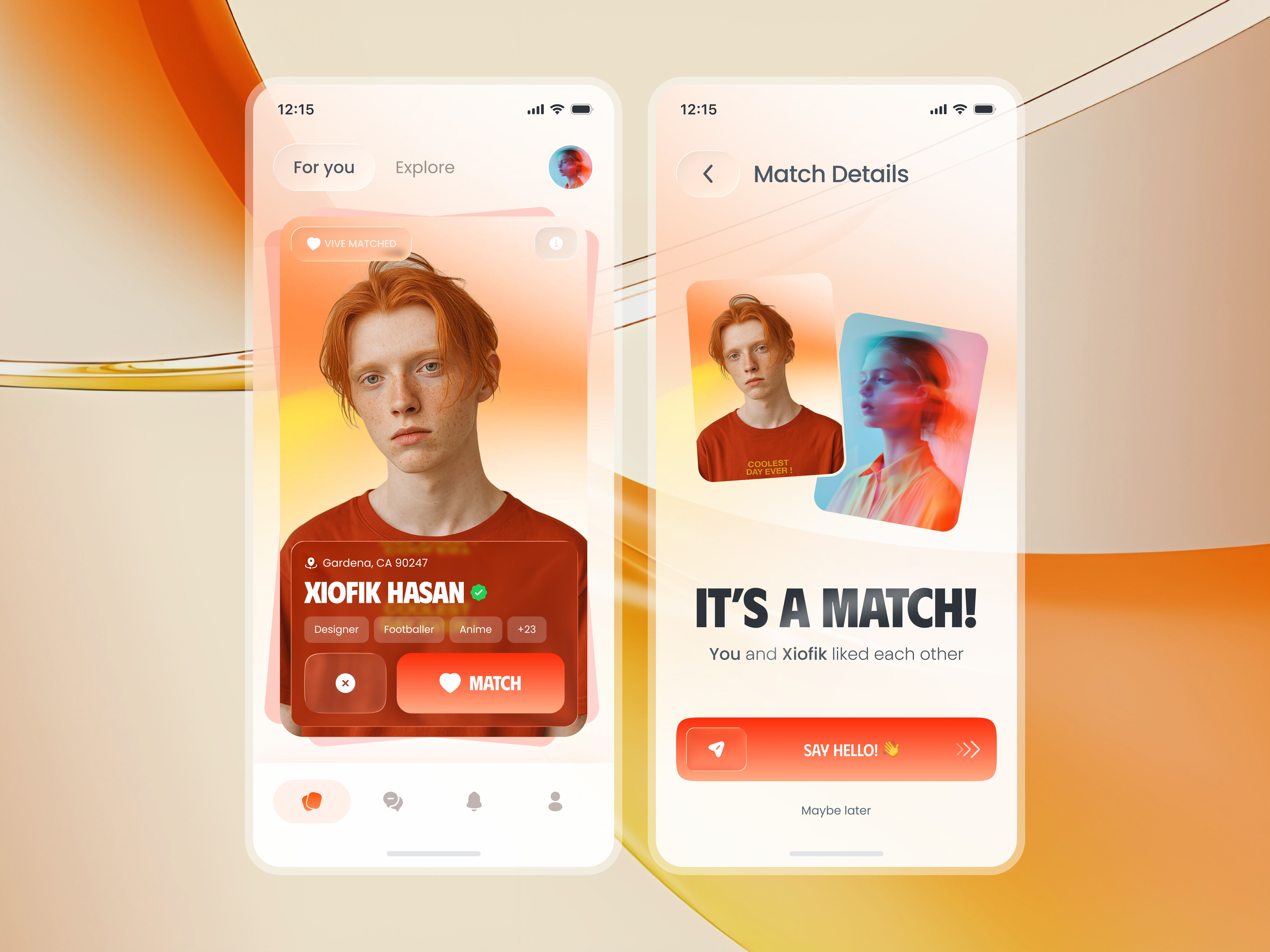 Dating App UI Design – Mobile-First Matchmaking Interface with Swipe UX Image 2