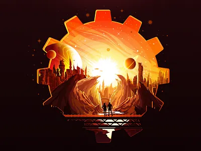 Last Ascent artdaily city cosmic cosmicjourney dreamscape engine epicmoment futuristiclandscape illustration landscape madewithsketch nature negative orange planets postapocalyptic prokopenko visualstorytelling worldbuilding