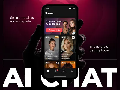 AI Girlfriend | AI App Design | AI Mobile App | Candy AI | Badoo ai ai app design ai assistant app ai chat bot app ai mobile app ai product app ai product design app app design app interface badoo candy ai chat app dating app mobile mobile app mobile app design mobile interface product design ui ux