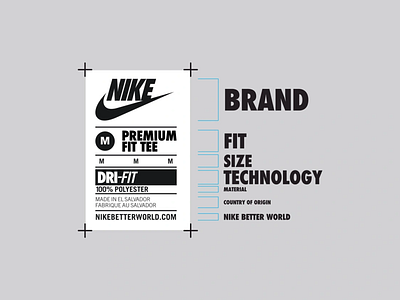 Nike Dri-FIT Tag Design ad advertising appearel black and white brand brand design brand identity branding design layout logo nike nike ad product design tag design tech technology typo typography