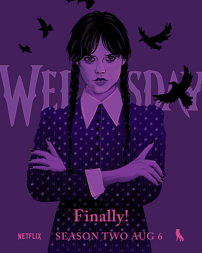 Wednesday Season Two art blackcomedy design digitalart illustration illustrator netflix posterdesign tvposter vector wednesdayseasontwo