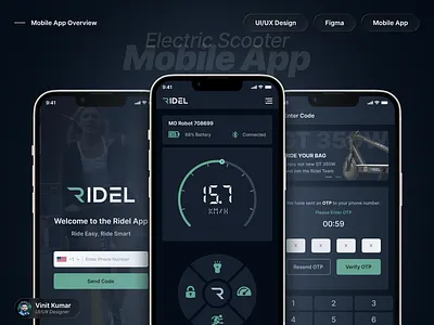 E-Scooter Mobile App Design creative design e scooter figma graphic design mobile app design prototype ui ux