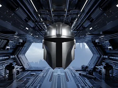 Mandalorian helmet animation 3d 3d model animation blender hardsurface mandalorian modeling motion graphics starwars